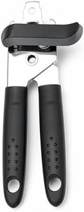Can Opener Manual Heavy Duty Multifunctional with Magnet Lift, Soft Touch Handle, Rust Proof Oversized Handheld Easy Turn Knob, Large Lid Openers, Black