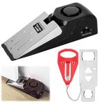 Portable Door Lock for Travel Security 120dB Hotel Door Jammer Alarm with Adjustable Safety Bar Heavy Duty Door Stopper for Hotel Room Home Apartment Anti-Theft Door Brace Lock for Travelling