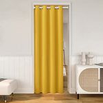 HOMEIDEAS Yellow Door Curtain for Doorway Privacy, W39 x L78 Inch Closet Curtain for Bedroom Closet Door, Grommet Curtain Cover 1 Panel