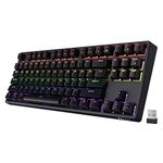 RK ROYAL KLUDGE RK87 Sink87G RGB Wireless TKL Mechanical Gaming Keyboard, 87 Keys No Numpad Tenkeyless Compact 2.4G Wireless Keyboard with Tactile Brown Switches, Exceptional Macro Settings