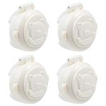 DOITOOL 4pcs Child Safety Locks Washing Machine Button Covers Baby Proofing Safety Locks Latch for Toilet Trash Cans Refrigerator Washer (White)