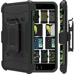 DuraSafe Cases for iPhone 6 Plus iPhone 6s Plus 5.5" [ 2014/2015 ] A1522 A1524 A1593 A1634 A1687 A1699 Heavy Duty Military Print Belt Clip Rugged Cover - Military Moss(with Holster)