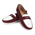 YOHO Bliss Comfortable Slip On Semi Casual Loafer for Women | Stylish Fashion Moccasins Range | Cushioned Footbed Finish | Flexible | Style & All-Purpose | Formal Office Wear Shoe Wine