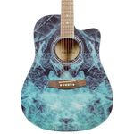 Lindo Fractal Acoustic Guitar - Graphic Art Finish Designed in the UK (Gig Bag Included) | Ideal for Beginners to Intermediates | Solid Walnut Fretboard and Bridge