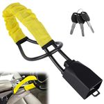 Steering Wheel Lock with 3 Keys,Seat Belt Lock High Visibility Cut Resistance Anti-Theft Device Universal Steering Wheel for Cars SUV Van Golf Cart Truck, Yellow