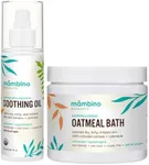 Organic Ultra-Sensitive Skin Calming Set - Natural Colloidal Oatmeal Bath Powder and Soothing Oil - All Natural Fragrance Free with Jojoba & Evening Primrose Oil - 11 oz by Mambino Organics…