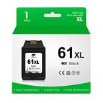 COLORETTO Ink Cartridges 61XL Black for HP Envy 4500 4501 4502 5530 5531 Deskjet 1000 1010 1050 2512 2540 2542 Officejet 2620 2621 4630 4632 Printer Remanufactured 61 XL hp61 Noir 1-Pack