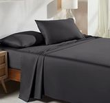 California Design Den Soft 100% Cotton Sheets for Queen Size Bed Sheets with Deep Pocket, 4 Pc Queen Sheet Set with Sateen Weave, Cooling Sheets (Dark Gray)