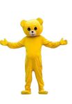 Yellow Teddy Bear Mascot Full Costume Mascot For Prank or Birthday Elders Halloween Costume, Prank Costume, mask With Gloves Adult Size(5.8 Feet XL)