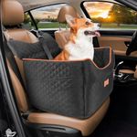 Dog Car Seat - Memory Foam Dog Booster Seat for Small Dogs Up to 25lbs-Elevated Pet Car Seat with Storage Pockets and Dog Seat Belt-Soft Pet Travel Bed for Front & Back Seats-Removable Washable-Black