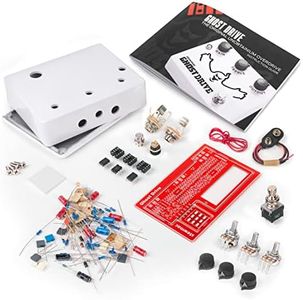 StewMac Ghost Drive Pedal DIY Build Your Own Overdrive Kit, With White Enclosure, Based on the Klon Centaur (12254-W)