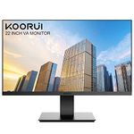 KOORUI 22 Inch Computer Monitor, FHD 1080P VA Desktop Display, 75HZ Ultra Thin Bezel/Eye Care/Ergonomic Tilt, HDMI VGA Ports LED Monitor for PC, VESA Mounting