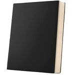 UIRIO Large Journal Notebook - A4 Wide Ruled Paper 8 x11.5 inches - Faux Leather Cover 400 Pages 200 Sheets for School, Work, Men, Women (Blak, Ruled)