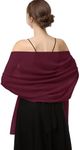 Baoqiya Chiffon Shawls Scarves Wraps for Bridal Wedding Party Evening Dress and Special Occasion Dresses, Burgundy, Length(79") * Width(19")