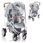 Zamboo Universal Rain Cover for Pushchair with Full Front Opening | Pram Rain Cover with Window and Double Zip | Easy to Install | Transparent | PVC-Free