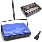 EZ SPARES Quiet Carpet Sweeper, Floor Sweeper with Horsehair Roto Brush Strong Cleaning Power Great for House,Office,Kitchen,Parquet Floor with Clean Out Comb