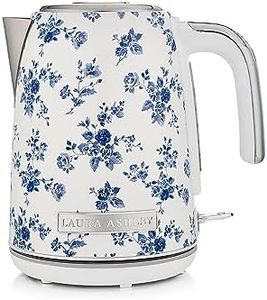 Laura Ashley China Rose Kettles Electric 1.7 Litre - Stainless Steel Electric Kettles Fast Boil Quiet - 2.2KW Rapid Boil Electric Kettle Cordless - Overheating & Boil Dry Protection Jug Kettle