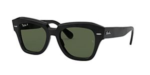 Ray-Ban Unisex Polarized Green Lens Square Sunglasses - 0RB2186