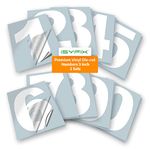 iSYFIX White Vinyl Numbers Stickers - 3 Inch Self Adhesive 2 Sets - Premium Decal Die Cut and Pre-Spaced for Mailbox, Signs, Window, Door, Cars, Trucks, Home, Business, Address Number, Indoor/Outdoor