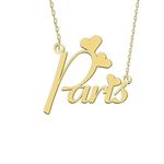 GR35Z9 Paris Name Necklace Love Heart Pendant Necklace Dainty Stainless Steel Jewelry for Women