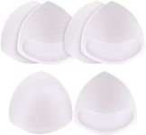 Nimiah Bra Pads Insert 3 Pairs Sewn Edge Bra Inserts AB, CD, DE Cups | Swimsuit Replacement Pad Beige Black White Optional, White