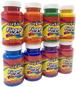 Cra-Z-Art Washable Kids Finger Paint Bulk Pack 8ct, Assorted Colors 4oz each bottle