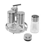 WMF 5 pc Condiment Set Ceramill De Luxe, Stainless Steel, Silver, 17 x 29.9 x 21.5 cm