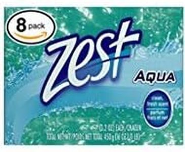 Zest (PACK OF 8 BARS) AQUA Deodorant Bar Soap with Vitamin E. All-in-one exfoliating & moisturizing soap Leaves Skin Smooth & Radian! Great for Hands, Face & Body! (8 Bars, 3.2oz Each Bar)