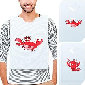 Geyoga 30 Pieces Lobster Bibs Bulk 23 Inch Crawfish Boil Seafood Boil Party Supplies Crab Plastic Seafood Funny Bibs for Adult Size