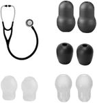 4 Pairs 3 Sizes(L,M,S) Littmann Stethoscope Replacement Ear Tip Piece, 6Pcs Littmann Stethoscope Accessories Spare Parts Soft Earplug Earbud Large Small Middle, 2Pcs MDF ADC Stethoscope Ear Cover Bud