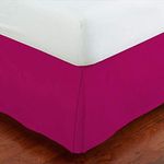 Twin Size Luxury Tailored Bed Skirt 14" Drop Pleated Styling Dust Ruffled Solid Hot Pink New