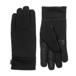 isotoner Men's Stretch Touchscreen Gloves with Water Repellent Technology, black, Medium