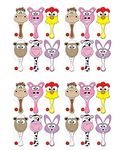 24 x Farm Wooden Paddle Bats Farmyard Biff Bats - Kids Party Bag Fillers Pinata Toys With Ball & String