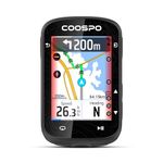 COOSPO Color Touchscreen GPS Bike Computer CS600, Wireless IP67 Waterproof Cycling GPS Speedometer with Bluetooth/ANT+, Backlight Route Navigation, Support Bike Radar & 36H Battery Life