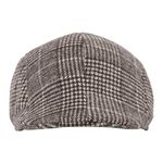 FabSeasons Checkered Golf Flat Cap Brown