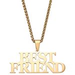 INBLUE Personalized Name Necklace Plate Pendent for Men Women Custom Big Initial Letter Number Necklaces with Curb Chain/Rope Chain Hip Hop Jewelry(A2: Gold 2 Row Letter)