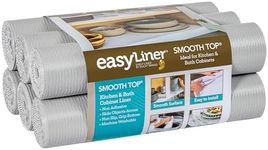 Smooth Top EasyLiner for Cabinets & Drawers - Easy to Install & Cut to Fit - Shelf Paper & Drawer Liner Non Adhesive - Non Slip Shelf Liner for Kitchen Pantry - 12 Inch Width - 60 Total Feet - Gray