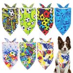 Pai Sence Sports Dog Bandanas for Large Dogs Breed 33 Inch Size Soccer Ball Oversize Dog Bandanas Lg Football Dog Bandanas for Girls Boys Grooming Accessories L 7PCS