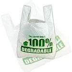 100 Bags of X Large White Vest plastic carrier bags 13 x 19 x 23" - Strong reusable shopping bag 100% degradable - Recycled Eco Friendly Plastic Bags