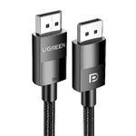 UGREEN DP Cable Braided 8K@60H VESA Certified Displayport 1.4 DP to DP Male Cable 4K@120Hz/144Hz, 2K@165Hz/240Hz, 1080P@240Hz, 32.4 Gbps with HDR, G-Sync FreeSync for Laptop PC TV Gaming Monitor (3M)