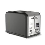 LAICA ISEO 2 slice digital toaster with Independent High Lift & Extra-Wide Slots, Defrost & Reheat Functions, 6 Browning Settings, Bagel Feature- Stainless Steel, Black