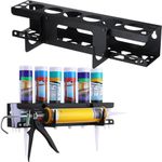 Caulking Tube and Caulking Gun Holder Caulking Gun Storage Rack with Horizontally Base Sealant Organizer for Garage and Workspace Wall Mounted Tubes Rack Holds 6 Tubes and Caulking Nozzle