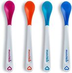 Munchkin White Hot Toddler & Baby Spoons| Baby Weaning Spoons Set with Colour Changing Heat Alert| Dishwasher Safe Plastic Cutlery| BPA Free| Baby Feeding Spoons & Dessert Spoons for Babies | 4 Pack