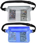 Freegrace Waterproof Pouches with Waist Strap - Keep Your Phone & Valuables Dry and Safe - Waterproof Dry Bags for Boating Swimming Snorkeling Kayaking Beach Water Parks Pool