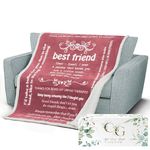 CozyGem Funny Best Friend Blanket, Best Friend Birthday Gifts, Bestie Blanket Personalized, Best Friend Throw Blanket for Women, BFF Blanket, Friendship Blanket for Women Friends, Pink 65"x50"