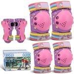 Kids Knee Pads for Girls Boys Toddler 3-8 Years Old Knee and Elbow Pads with Wrist Guards Youth Protective Gear Set for Skateboard Cycling Roller Bike Inline Scooter Skating