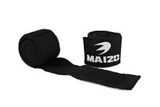 Maizo Stretchable Nylon Support Hand wrap/Boxing Protective Wraps/Hand Bandage/Supporter for Boxing, Kickboxing, Gym, Workout & Wrist Support for Adults (150, Black)