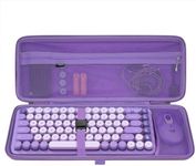 Geekria 75% Keyboard Case, Hard Shell Travel Carrying Bag for Compact 84 Key Computer Mechanical Gaming Keyboard, Compatible with Logitech POP Keys/POP ICON Combo, Nuphy Air75 (Purple)