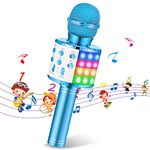 Kids Microphone Boys Girls, Exssary Kids Toys for Boys 6-10 Years Karaoke Microphone 3-12 Year Old Boy Gifts Toys for 4 5 6 7 8 Year Old Boys Christmas Stocking Stuffers for Kids Blue