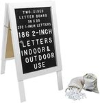 Large Wooden A-Frame Sidewalk Sign 36x20 Felt Letter Board w/Changeable Letters - EGP-HD-0084 (White)